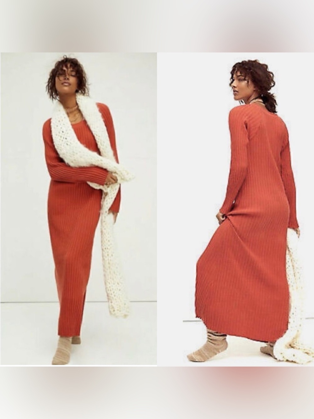 Free People Beach Walk About Knit Ribbed Maxi Dress Size Small